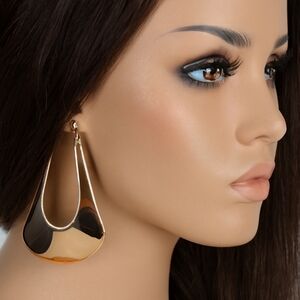 Katheryn Kent Rose Gold-tone Designer Hoop Drop Earrings Women's Fashion Jewelry